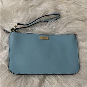 Kate Spade Light Blue Wristlet Clutch. NWOT